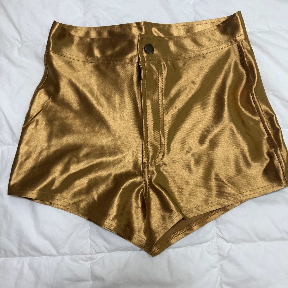 Gold disco shorts